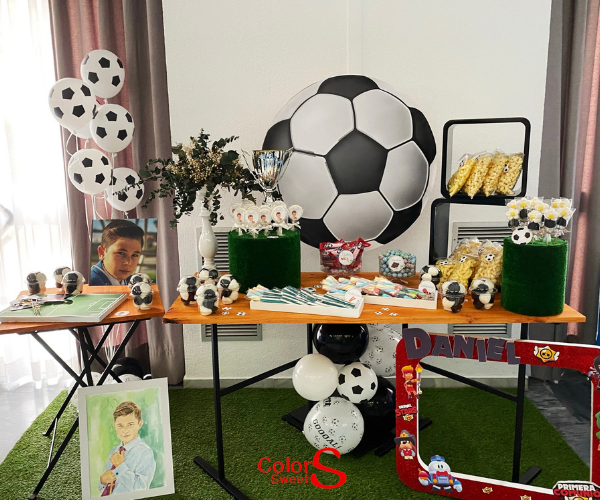 Mesa temática: Fútbol Mesas comunión Sevilla