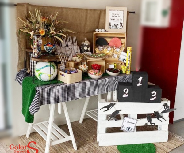 Deportes para la mesa dulce de Antonio Mesas comunión Sevilla