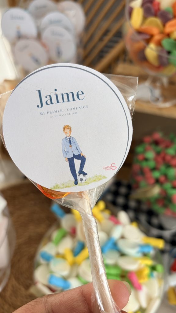 Piruleta de caramelo artesano personalizado
