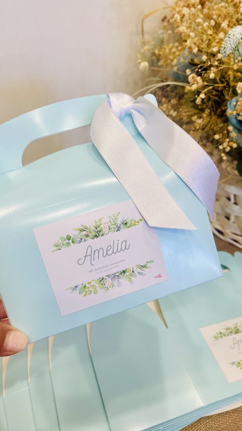 Cajita personalizada con lazo