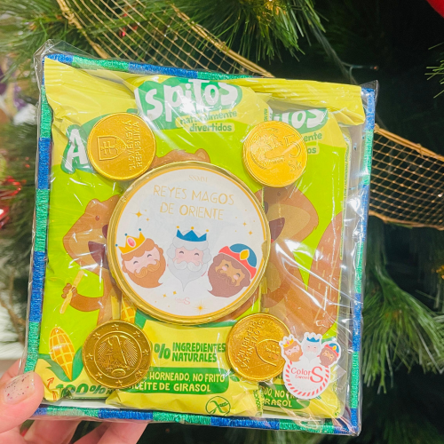 Cajita de Aspitos con moneditas de chocolate